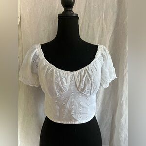 White Eyelet Women's Top